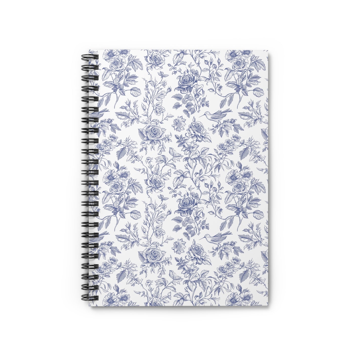 Spiral Notebook - French Blue Toile de Jouy Design