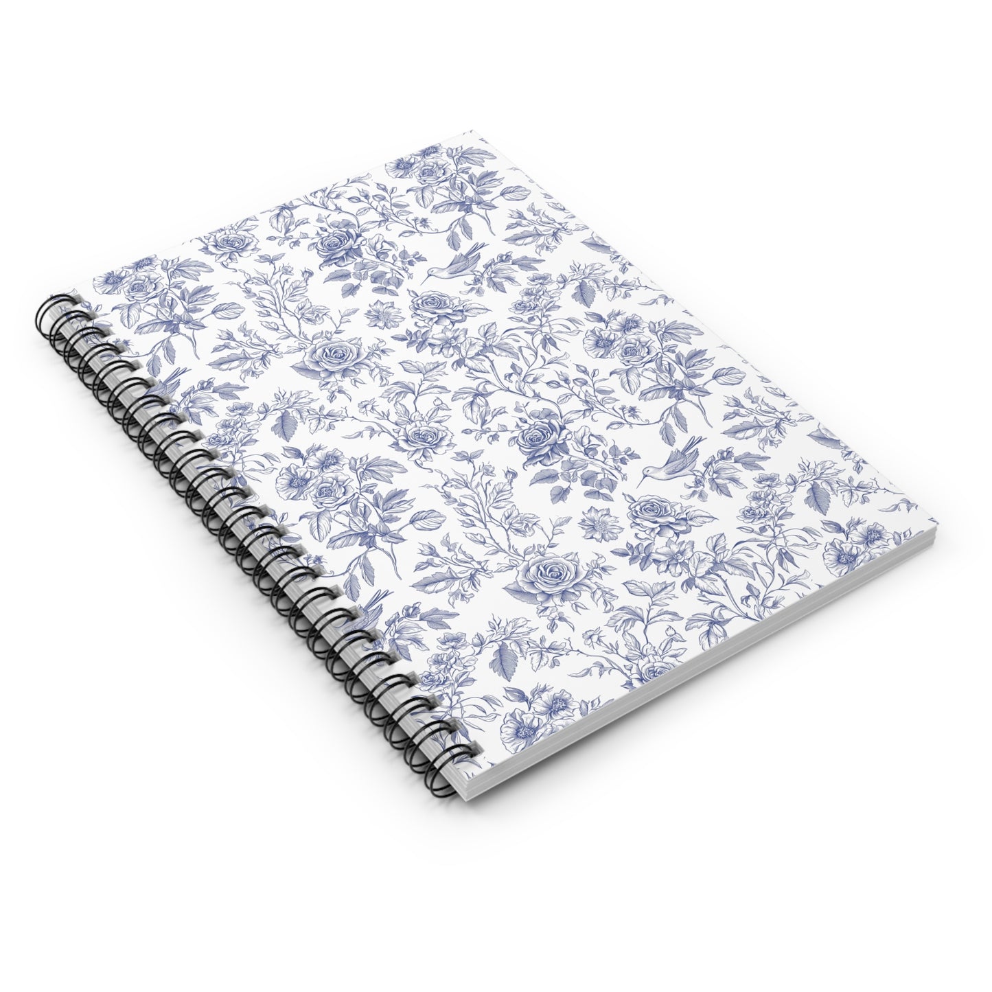 Spiral Notebook - French Blue Toile de Jouy Design