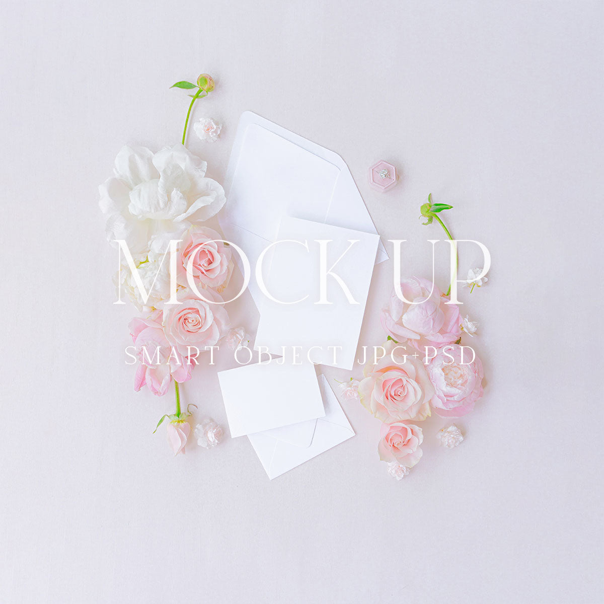 Greeting card mockup, mockup flatlay photography {Posy 08}