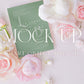 Greeting card mockup, mockup flatlay photography {Posy 03}