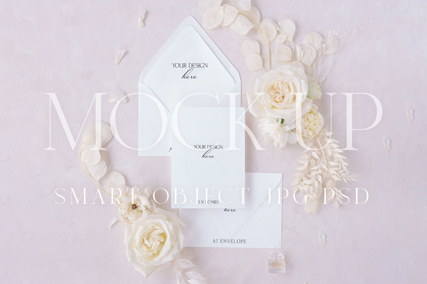 Wedding card mockup, mockup flatlay photography {Purity 06}